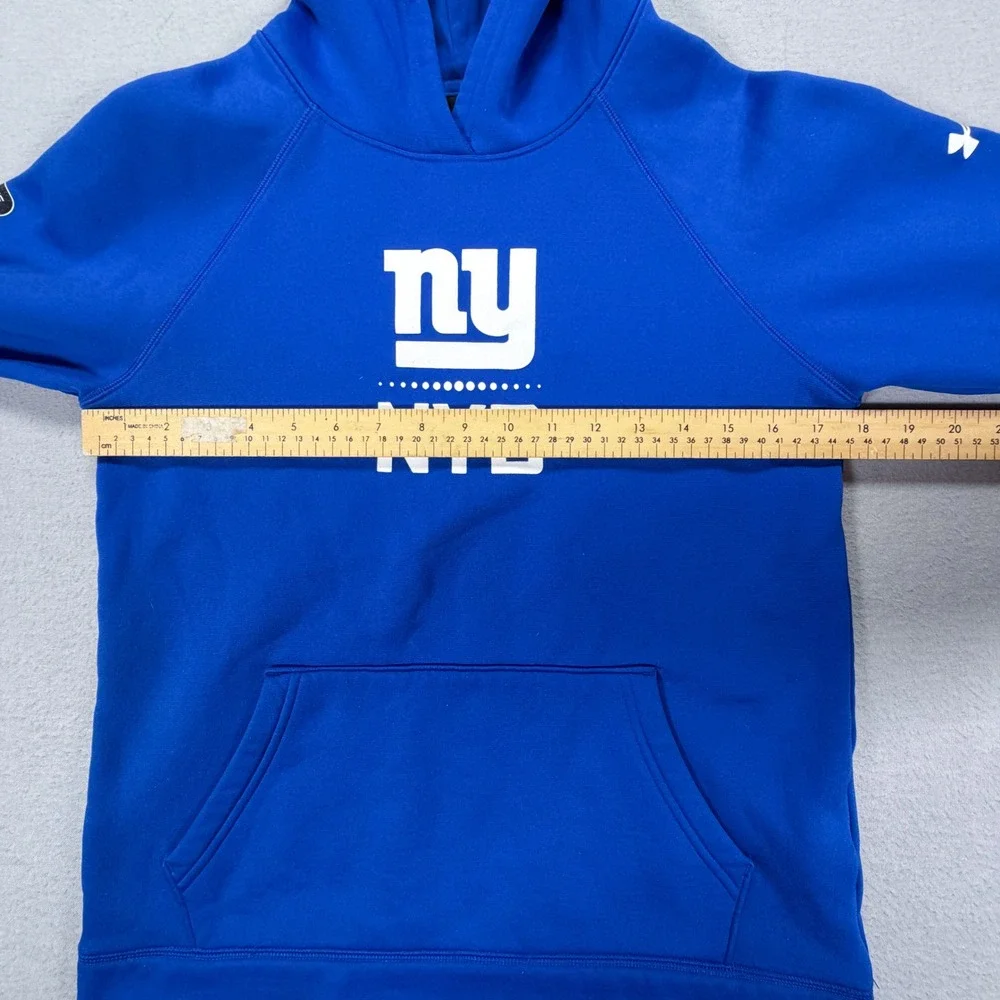 Under Armour Hoodie Kids Large Blue Excellent NFL New‎ York Giants ColdGear